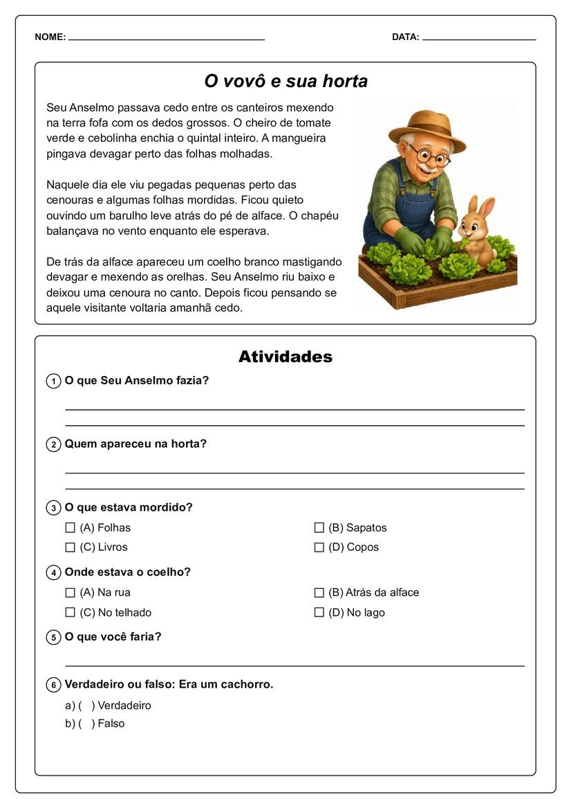 Pequenos textos ilustrados com interpretação pdf página 3